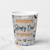 Gobelets En Papier ÉFFRAYANT ! Fête du 1er anniversaire d'Halloween (Recto)