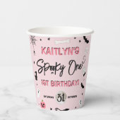 Gobelets En Papier ÉFFRAYANT ! Filles Halloween 1er fête d'anniversai (Verso)