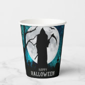Gobelets En Papier Éffrayant Grim Reaper cimetière fête d'Halloween (Verso)