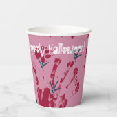 Gobelets En Papier Éffrayant Halloween Crâne Traces sanguines Déplais (Verso)