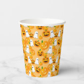 Gobelets En Papier Éffrayant Halloween Jack-o'-lantern Fantôme Déplai (Verso)