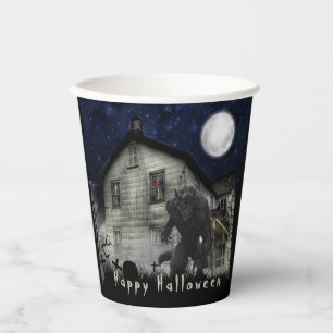 Gobelets En Papier Effrayant Halloween Werewolf Party