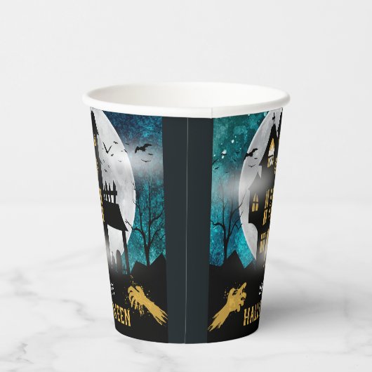 Gobelets En Papier Éffrayant Haunted House Halloween Parti (Droite)