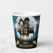 Gobelets En Papier Éffrayant Haunted House Halloween Parti (Recto)