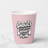 Gobelets En Papier Éffrayant mignon Fantôme Halloween Anniversaire ro (Verso)