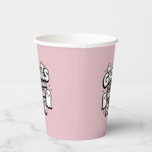 Gobelets En Papier Éffrayant mignon Fantôme Halloween Anniversaire ro (Droite)