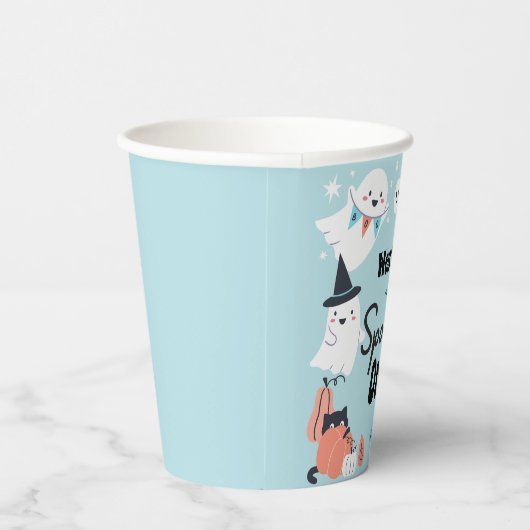 Gobelets En Papier Éffrayant One mignonne Ghost Boy 1ère fête d'anniv (Droite)