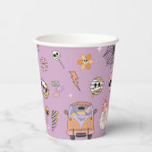 Gobelets En Papier Éffrayant One Retro Amusement Halloween 1er Annive (Verso)