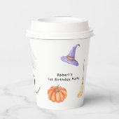 Gobelets En Papier Éffrayant Un Halloween Premier anniversaire (Verso)