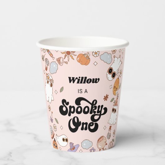 Gobelets En Papier Éffrayant Un Halloween Super 1er anniversaire (Verso)