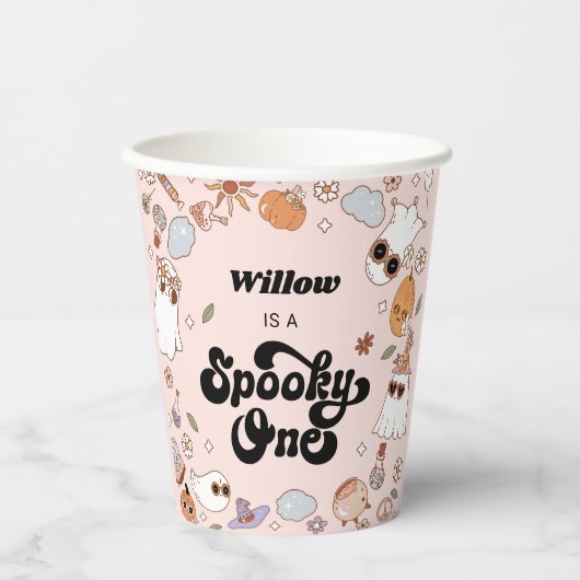 Gobelets En Papier Éffrayant Un Halloween Super 1er anniversaire (Recto)