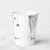 Gobelets En Papier Éffrayante Black Spiders Party | Bonne Halloween (Droite)