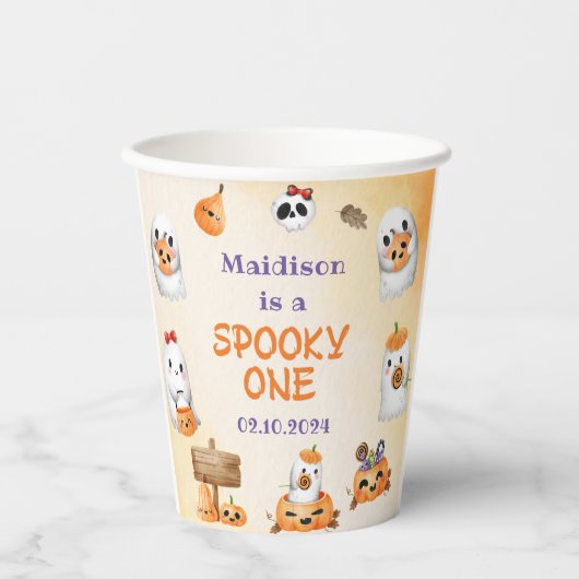 Gobelets En Papier Éffrayante Halloween mignonne Fête d'anniversaire (Recto)