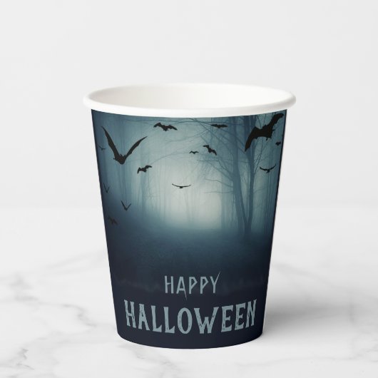 Gobelets En Papier Éffrayante Haunted Forest Halloween Party (Verso)