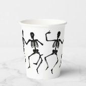 Gobelets En Papier Éffrayante Skeleton Black & White Halloween Paper (Droite)