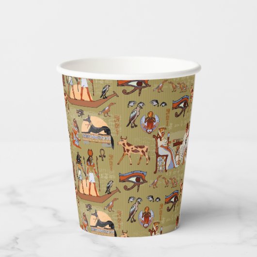 Gobelets En Papier Égypte | Motif de symboles (Verso)