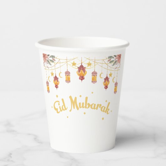 GOBELETS EN PAPIER EID MUBARAK - EID (Recto)