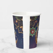 Gobelets En Papier Eid Mubarak Islamic celebration Gold And navy (Gauche)