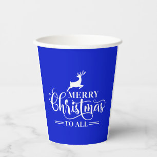 Gobelets En Papier Élégance de Noël - Design minimaliste de rennes - 