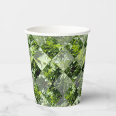 Gobelets En Papier Élégance d'émeraude : Feuilles verts en coupe diam (Recto)