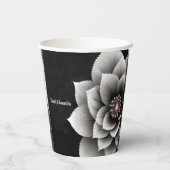 Gobelets En Papier Élégance intemporelle : Mariage en fleurs noir et  (Verso)