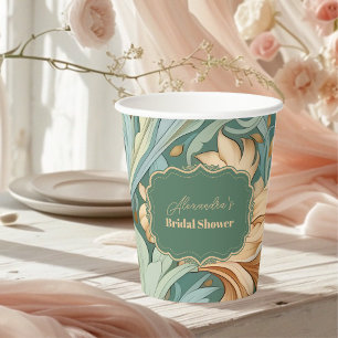 Gobelets En Papier Élégance vintage William Morris Bridal Floral