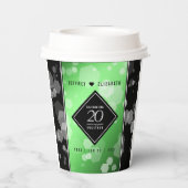 Gobelets En Papier Élégant 20e anniversaire de mariage Émeraude (Verso)