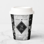 Gobelets En Papier Élégant 25e anniversaire de Mariage d'argent (Recto)