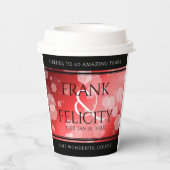 Gobelets En Papier Élégant 40ème 80ème anniversaire de Ruby Mariage (Verso)