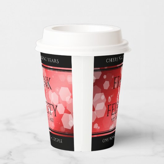 Gobelets En Papier Élégant 40ème 80ème anniversaire de Ruby Mariage (Droite)