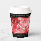 Gobelets En Papier Élégant 40ème 80ème anniversaire de Ruby Mariage (Recto)