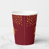 Gobelets En Papier Elégant 50e anniversaire & Gold Confetti sur Bourg (Droite)