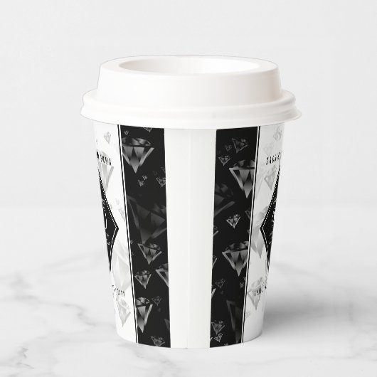 Gobelets En Papier Élégant 60e anniversaire de Mariage de diamant (Droite)