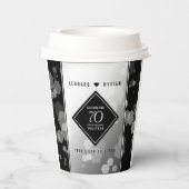 Gobelets En Papier Élégant 70e anniversaire de Mariage Platinum (Verso)