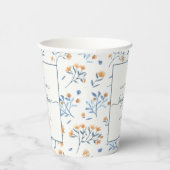 Gobelets En Papier Elégant Baby shower Boho Fleur sauvage (Droite)