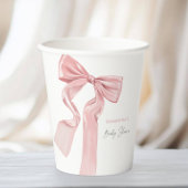 Gobelets En Papier Élégant Baby shower coquette de la cou rose