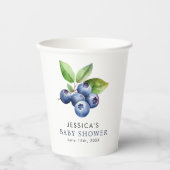 Gobelets En Papier Elégant Baby shower de bleuets (Recto)