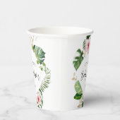 Gobelets En Papier Élégant baby shower d'hibiscus tropical fleuri (Droite)
