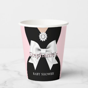 Gobelets En Papier Élégant Baby shower en verre rose vif Tiffany
