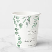 Gobelets En Papier Elégant Baby shower Eucalyptus Verdure Foliage (Verso)