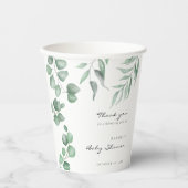 Gobelets En Papier Elégant Baby shower Eucalyptus Verdure Foliage (Recto)