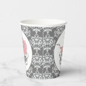 Gobelets En Papier Élégant Baby shower rose Bébé Buggy (Droite)