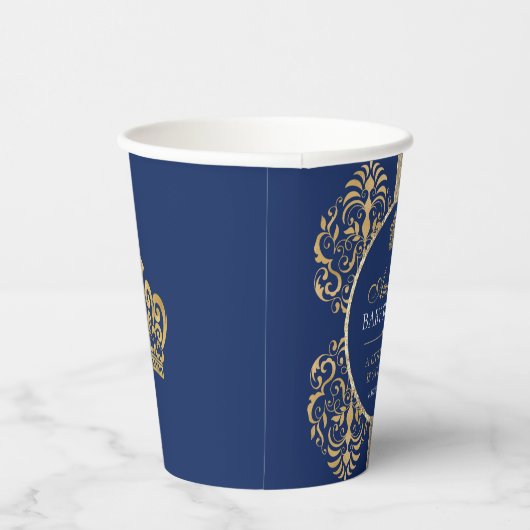 Gobelets En Papier Élégant Baby shower Royal Prince (Droite)
