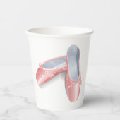 Gobelets En Papier Élégant Ballet Rose Appartements mignonette Fille (Recto)