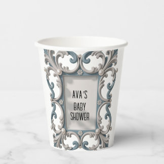 Gobelets En Papier Elégant baroque Baby Boy Douche