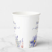 Gobelets En Papier Élégant Bat mitzvah floral rose pourpre (Droite)