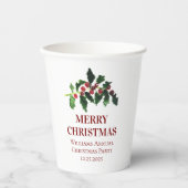 Gobelets En Papier Elegant Berries Christmas Botanical Simple (Recto)