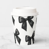 Gobelets En Papier Elegant Black Bow Birthday (Verso)