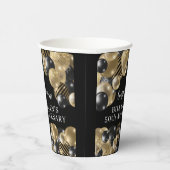 Gobelets En Papier Élégant Black Gold 50e anniversaire (Droite)