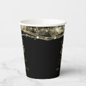 Gobelets En Papier Elegant Black Gold Agate 80th Birthday Party (Gauche)